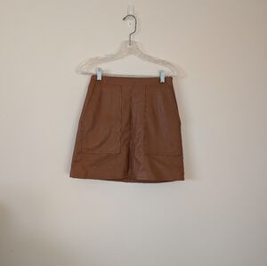 H&M Brown Leather Skirt Size 4